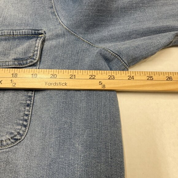 Jones & Co Shacket Womens 1X Faded Denim Button Down Shirt Western Workwear - Picture 7 of 9